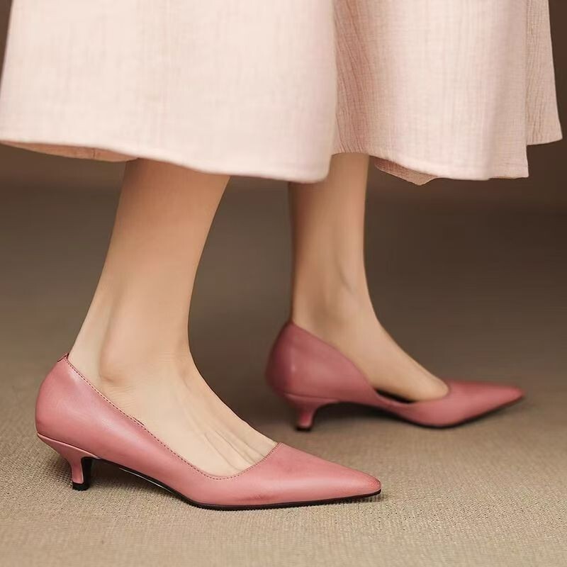 Leatherwork In French - Sapatos femininos de salto agulha com