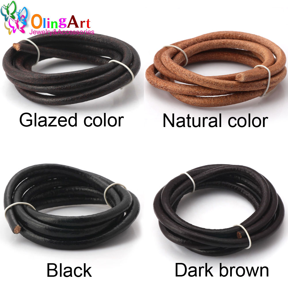 Leatherwork Diy - Olingart diâmetro 1.5/2/3/4/5/6mm preto/natural/marrom/malha couro cabo