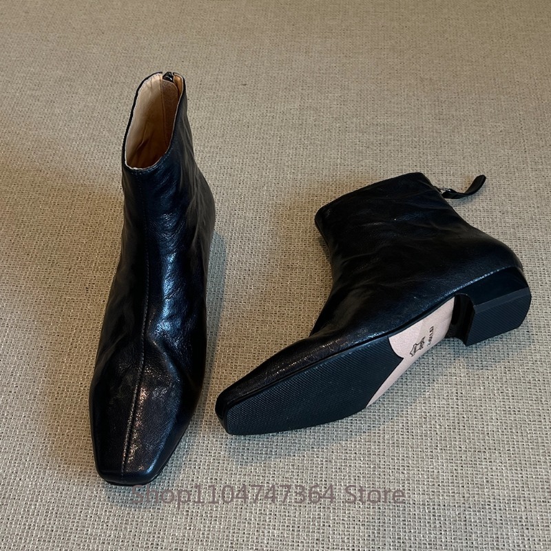 Leatherwork In French - Botas Chelsea Femininas de Couro Genuíno