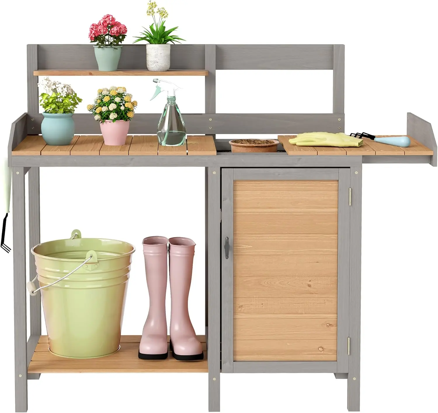 Leatherwork Bench - Bancada de Jardinagem de Madeira com