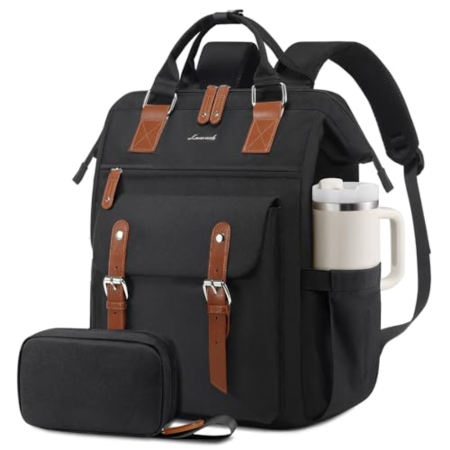 Leather Work Womens Backpack - Mochila para Laptop Feminina, Bolsa de