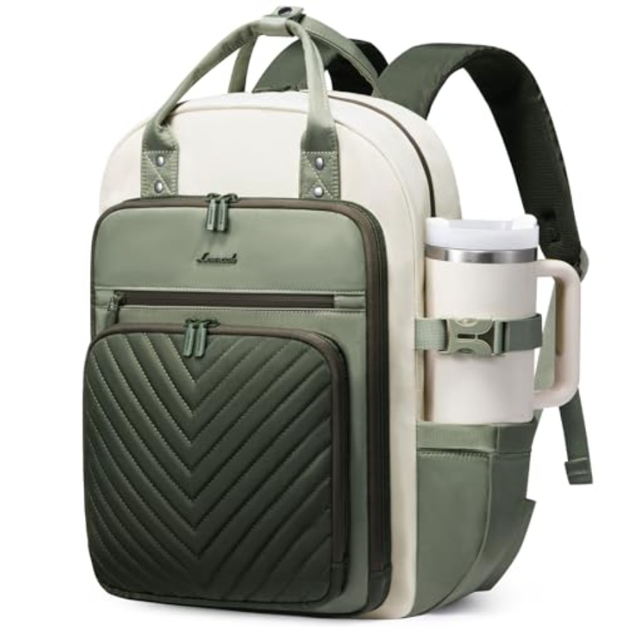 Leather Work Womens Backpack - Mochila para Laptop Feminina, Resistente à