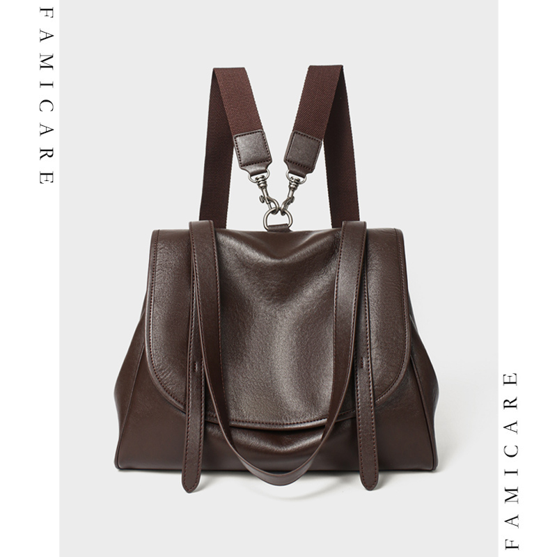 Leather Work Womens Backpack - Feminino vintage macio split couro mochila