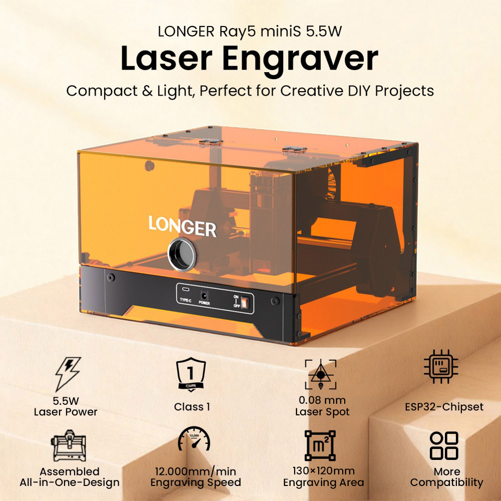 LONGER RAY5 MiniS 5.5W Precisã - Leatherwork Classes avaliação e preço